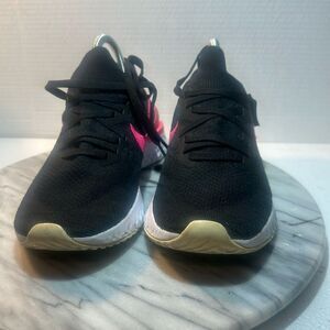 Nike black and pink running shoes